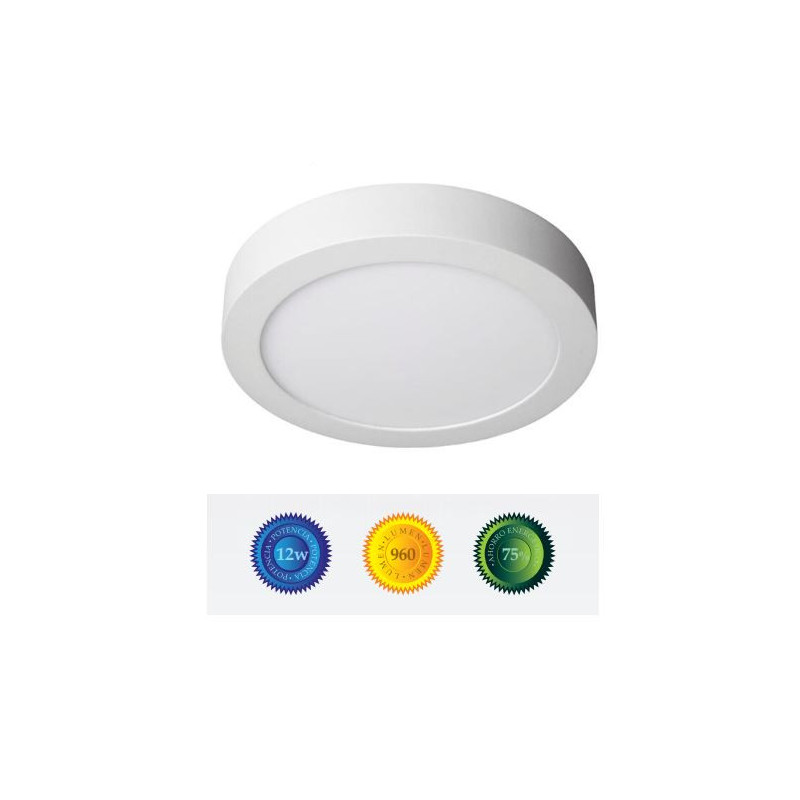 Downlight led superficie redondo 12W luz blanca